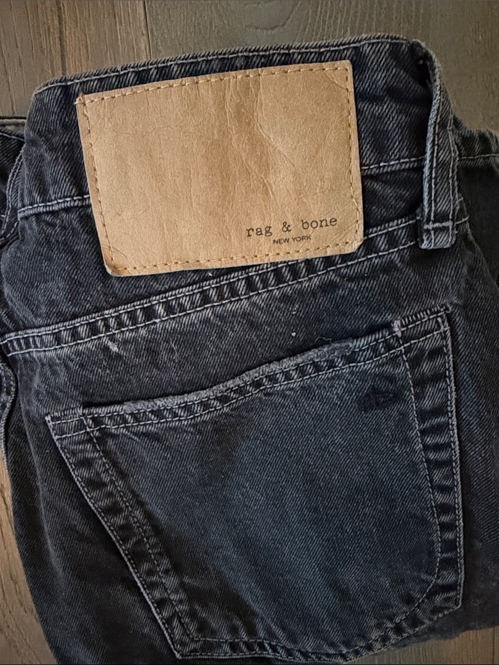 rag & bone Women's Black Wide Leg Jeans